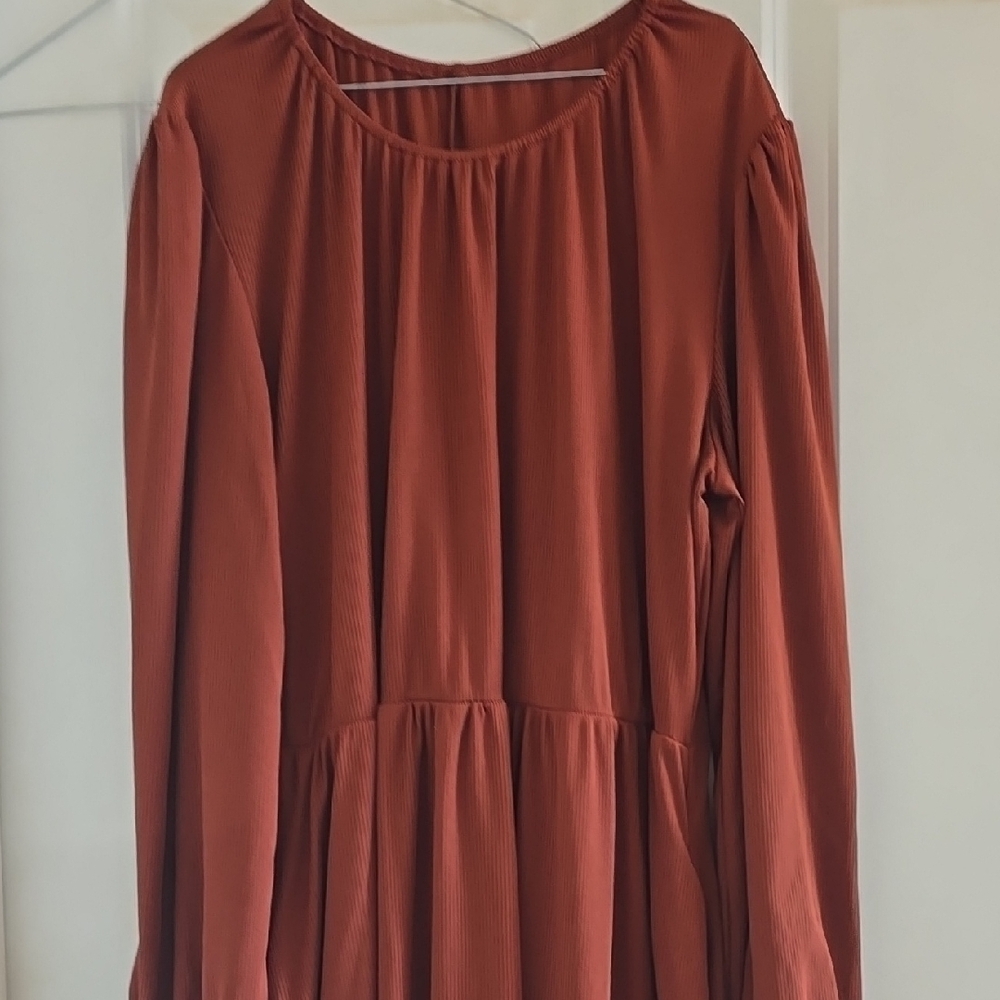 Rust Long Sleeve Dress